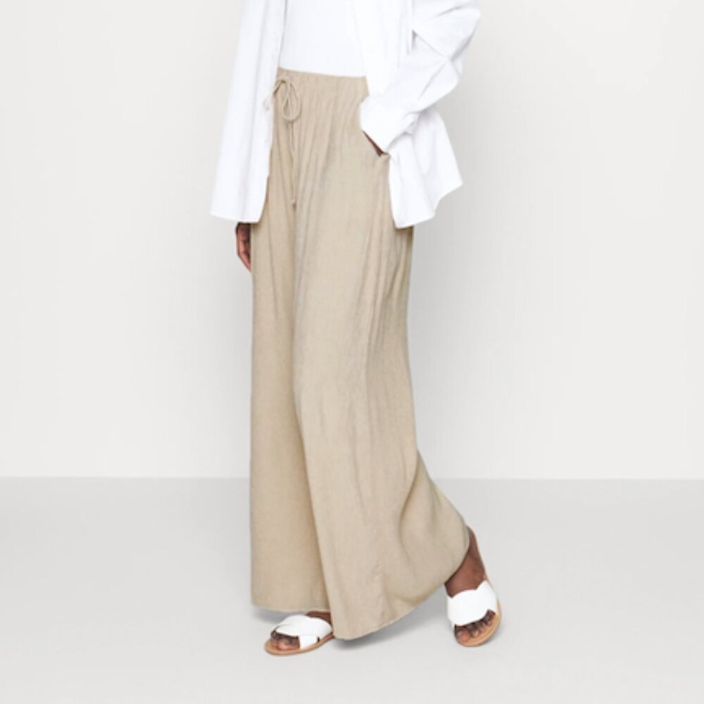 Abercrombie & Fitch Womens Crinkle Textured Wide Leg Pant- XS(s)